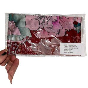 johnny was NIP pink floral blue engineer stripe cotton face mask NEW